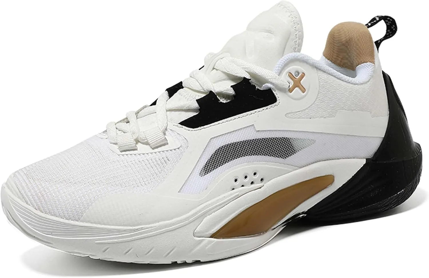 Mens and Womens Mid Top Lace Up Basketball Sneakers Non Slip and Breathable Running Shoes Rubber Sole Wear Resistant Walking Shoes Competitive Badminton Shoes Cross Training Shoes Skateboarding Shoes