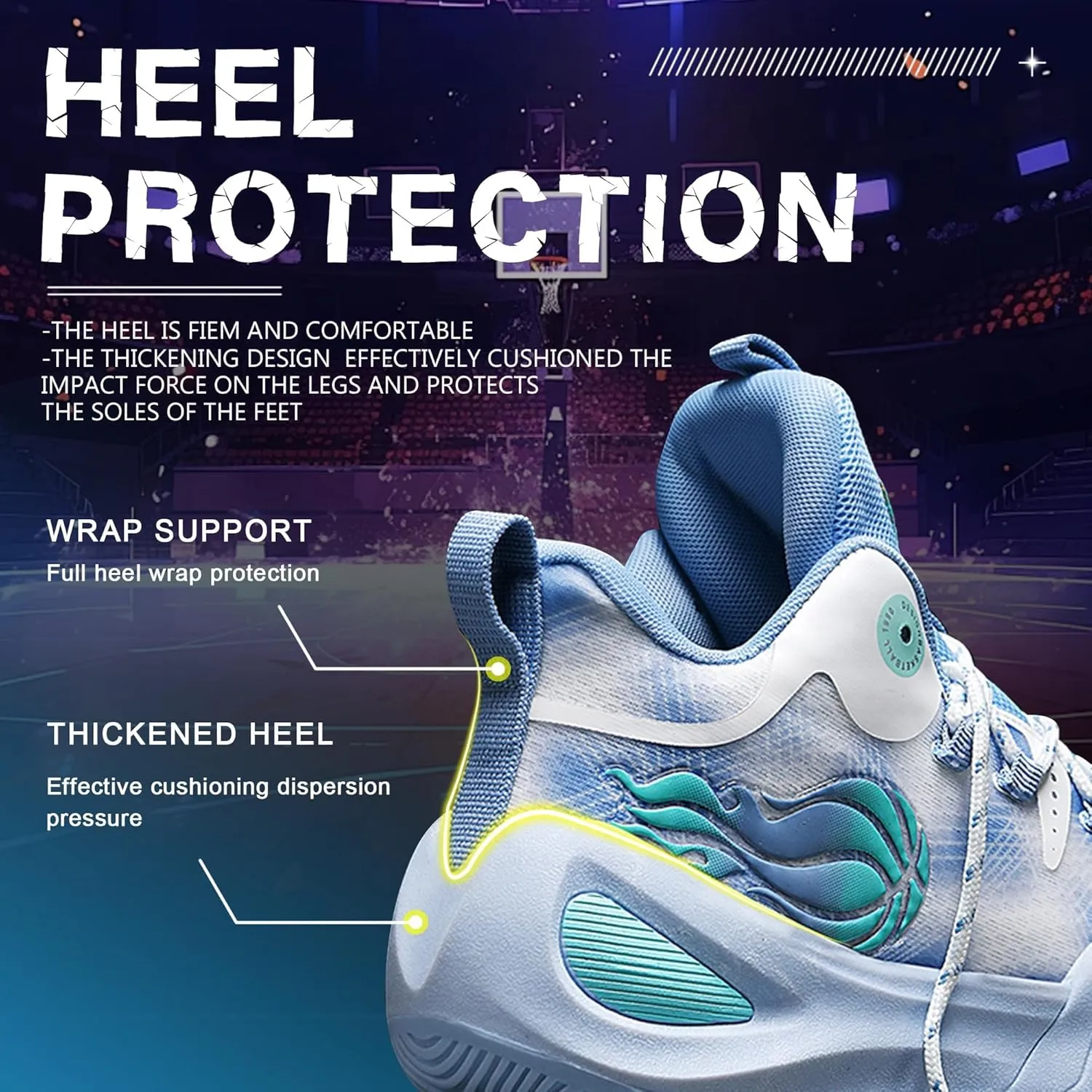 Men's Basketball Shoes Fashionable Breathable Anti Slip Sports Shoes Outdoor Running Fitness Training Shoes