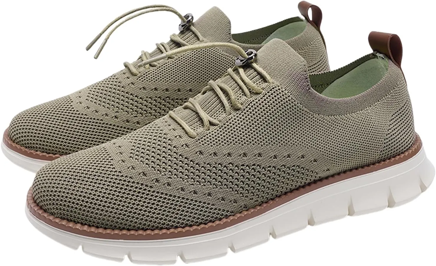 Mens Casual Dress Oxfords Breathable Knit Mesh Lace Up Lightweight Comfortable Walking Fashion Sneakers