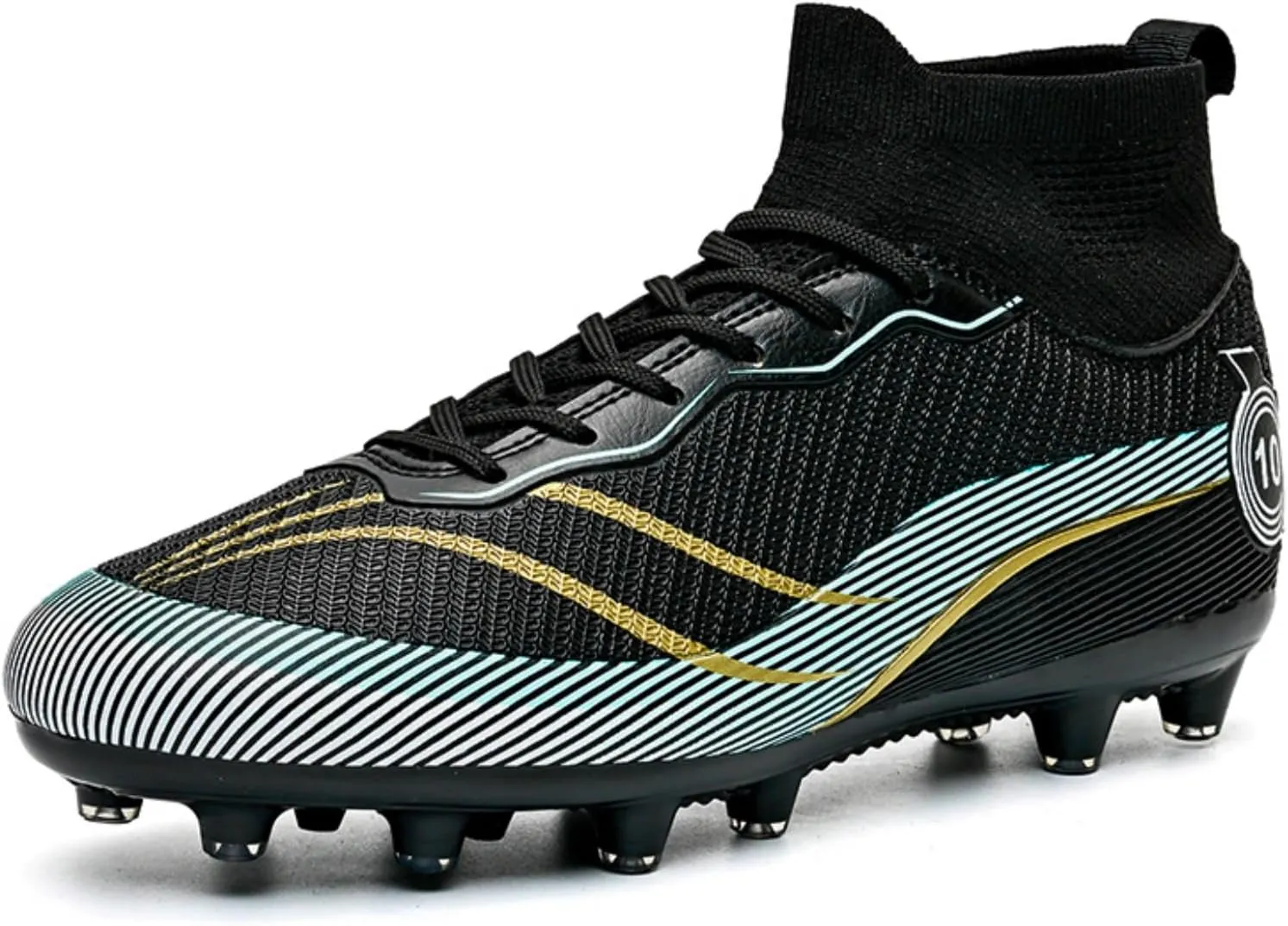 Men's High Top Soccer Students Grass Training Shoes Outdoor Turf Football Boots Wide Training Sneaker Soccer Cleats for Mens Womens Size 5.5-10