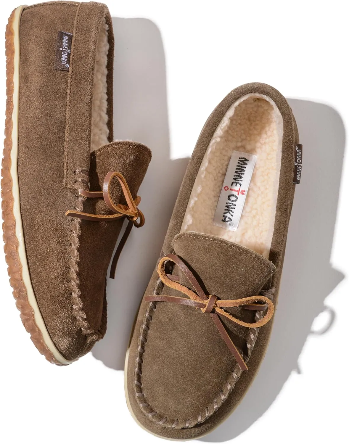Minnetonka Mens TOMM Suede Leather Moccasins