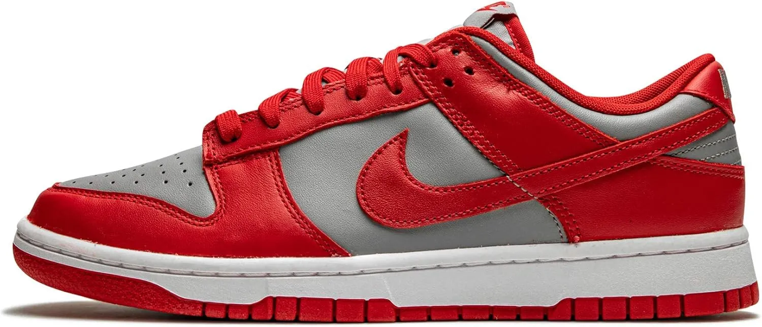 Nike Dunk Low Retro Women's Basketball Shoes, Med Grey Varsity Red White, 11 US