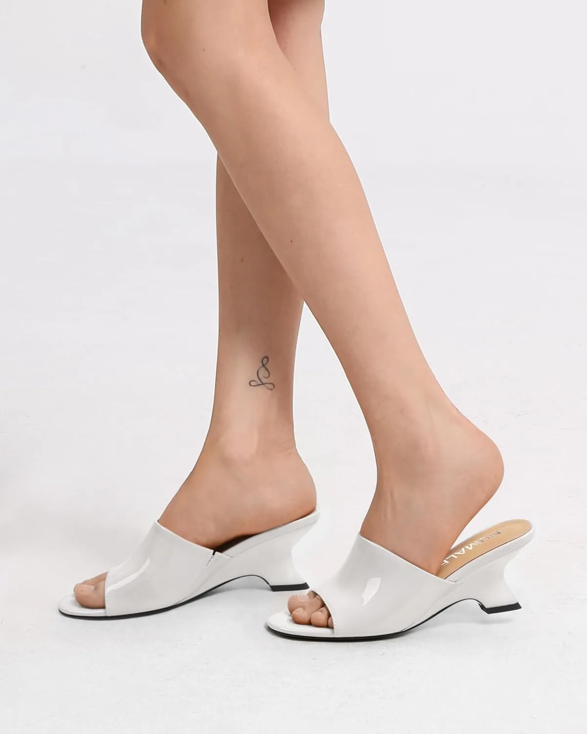 NUMALEO Women's Comfortable Low Kitten Heels Sandals, Slip-On Open Peep Toe Wedge Slide Mules, Summer Dress Shoes for Party, Homecoming, Daily Wear