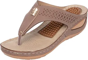 Orthopedic Sandals for Women Arch Support Flip Flops Wide Width Platform Wedge Beach Sandal for Woman Hollow Comfortable Boho Dressy Summer 2025 Cute