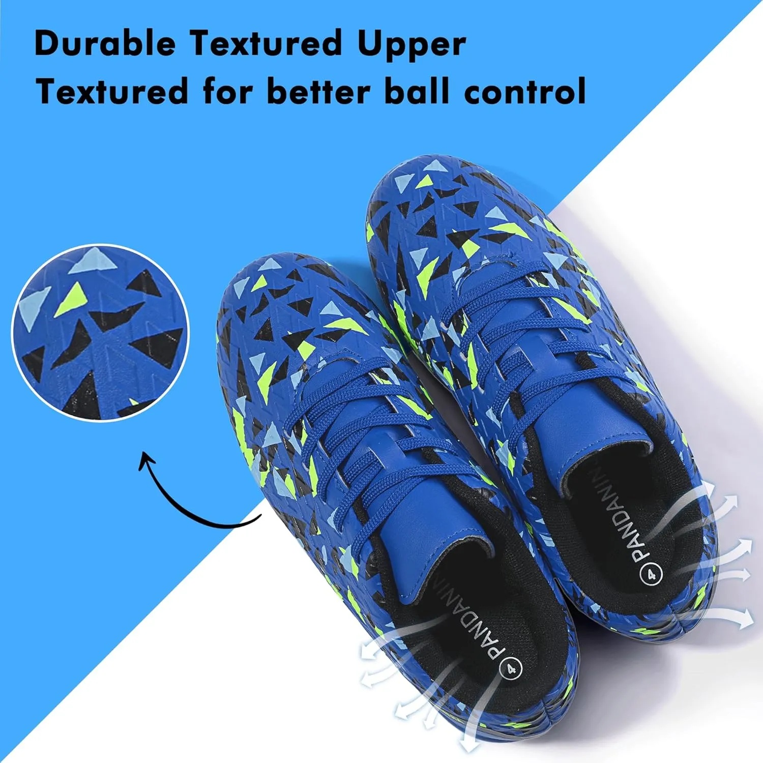 PANDANINJIA Kids Soccer Cleats Girls Boys FG/AG Unisex-Child Athletic Outdoor Football Shoes