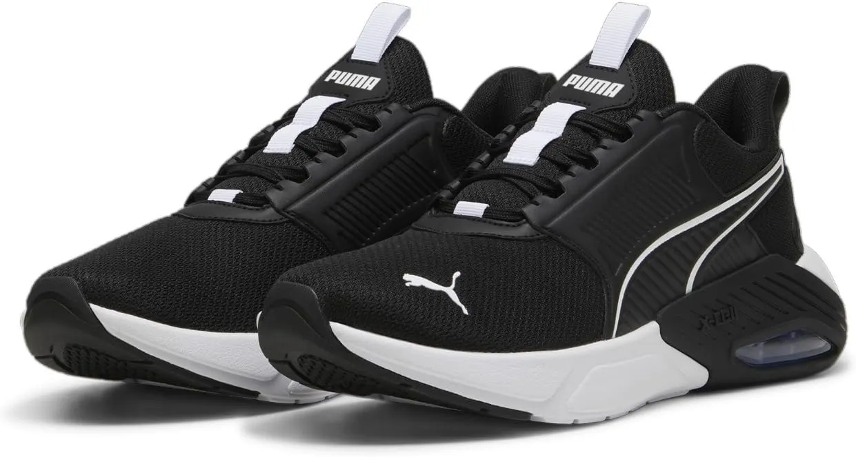 PUMA Men's X-Cell Nova Cross Training Shoes, Black-White-Blissful Blue, 12