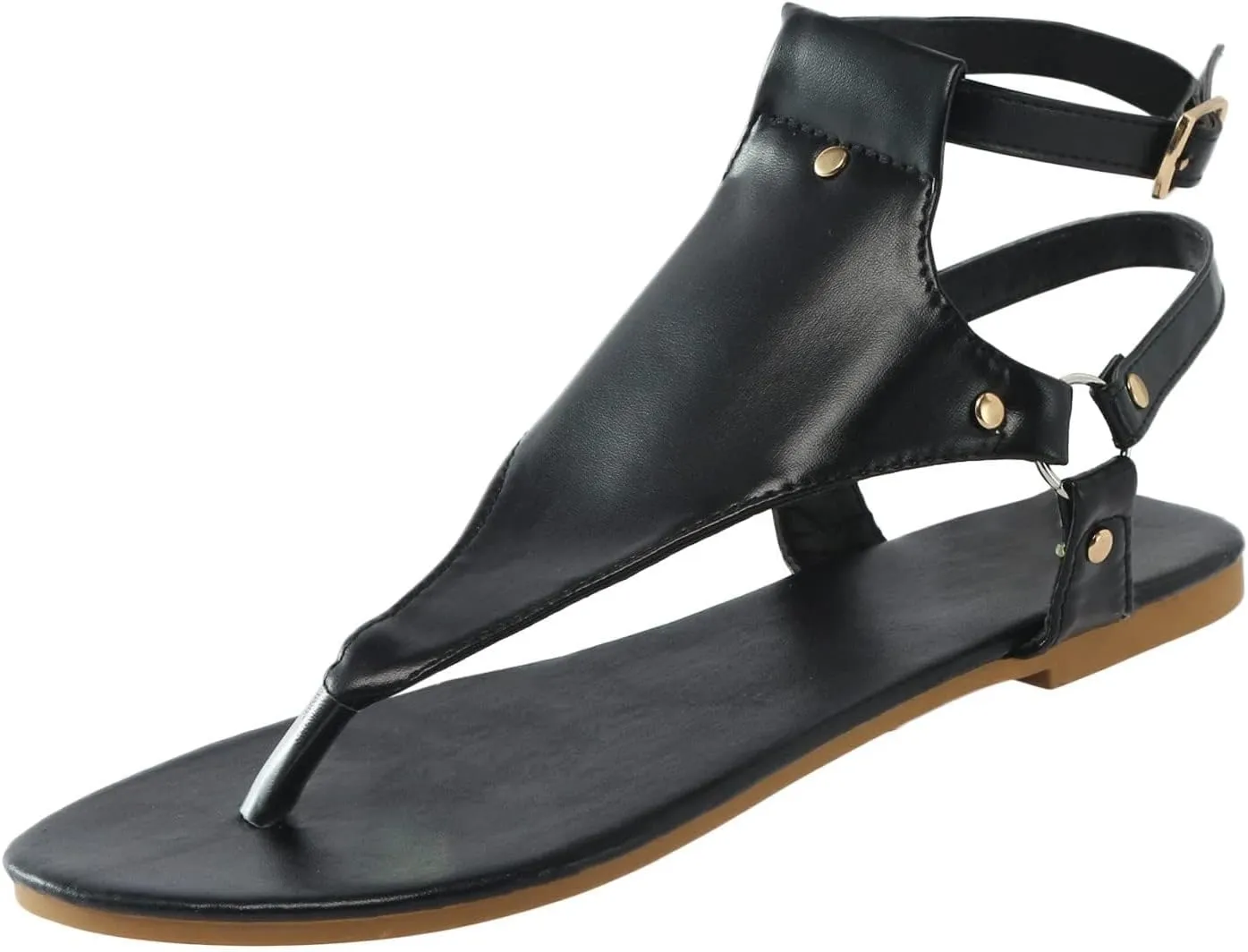 Sandals for Women Dressy Summer Thong Flip Flops Comfortable Ankle Strap Strappy Flat Sandals Walking Shoes Beach Sandals