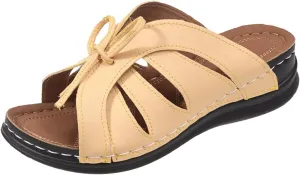 Sandals Women Comfortable Dressy Arch Support Orthopedic Flip Flops Low Wedge Hiking Walking Summer Orthotic Slides Slippers