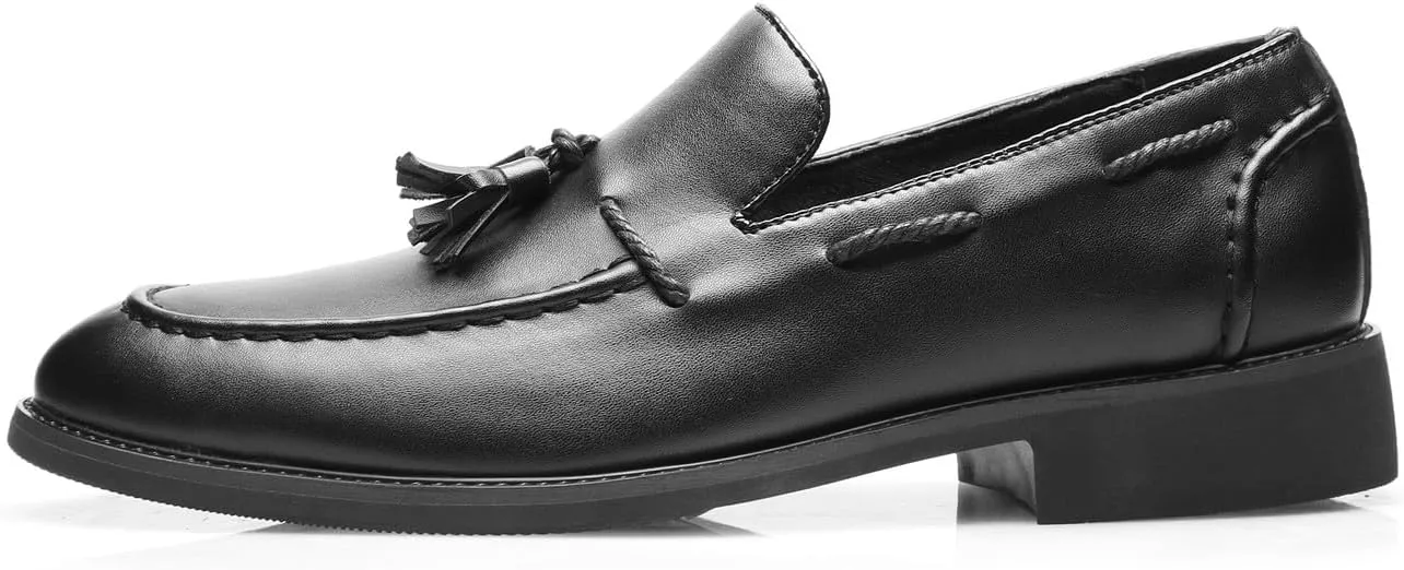 Santimon Mens Loafers Casual Dress Slip On Walking Shoes Wedding Prom Tassel Loafers Business Tuxedo Leather Moccasins for Men