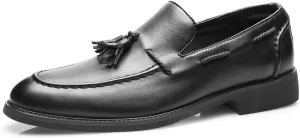 Santimon Mens Loafers Casual Dress Slip On Walking Shoes Wedding Prom Tassel Loafers Business Tuxedo Leather Moccasins for Men