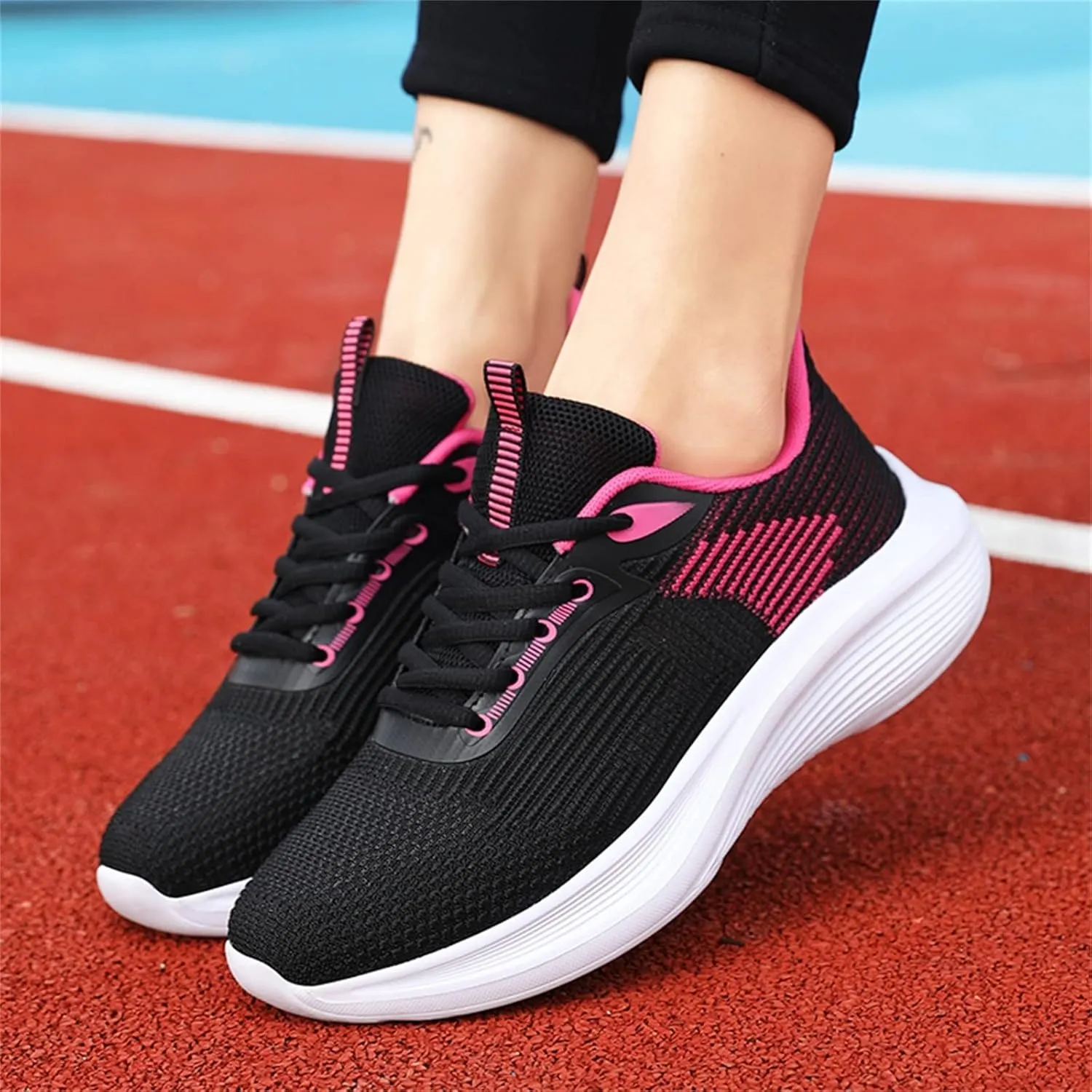 SBGMoSJ Running Shoes for Women Slip On Nurse Shoes for Women Gym Shoes for Women Workout Wide Feet Extra Wide White Sneakers for Women Leather Walking Shoes Plantar Fasciitis for Women