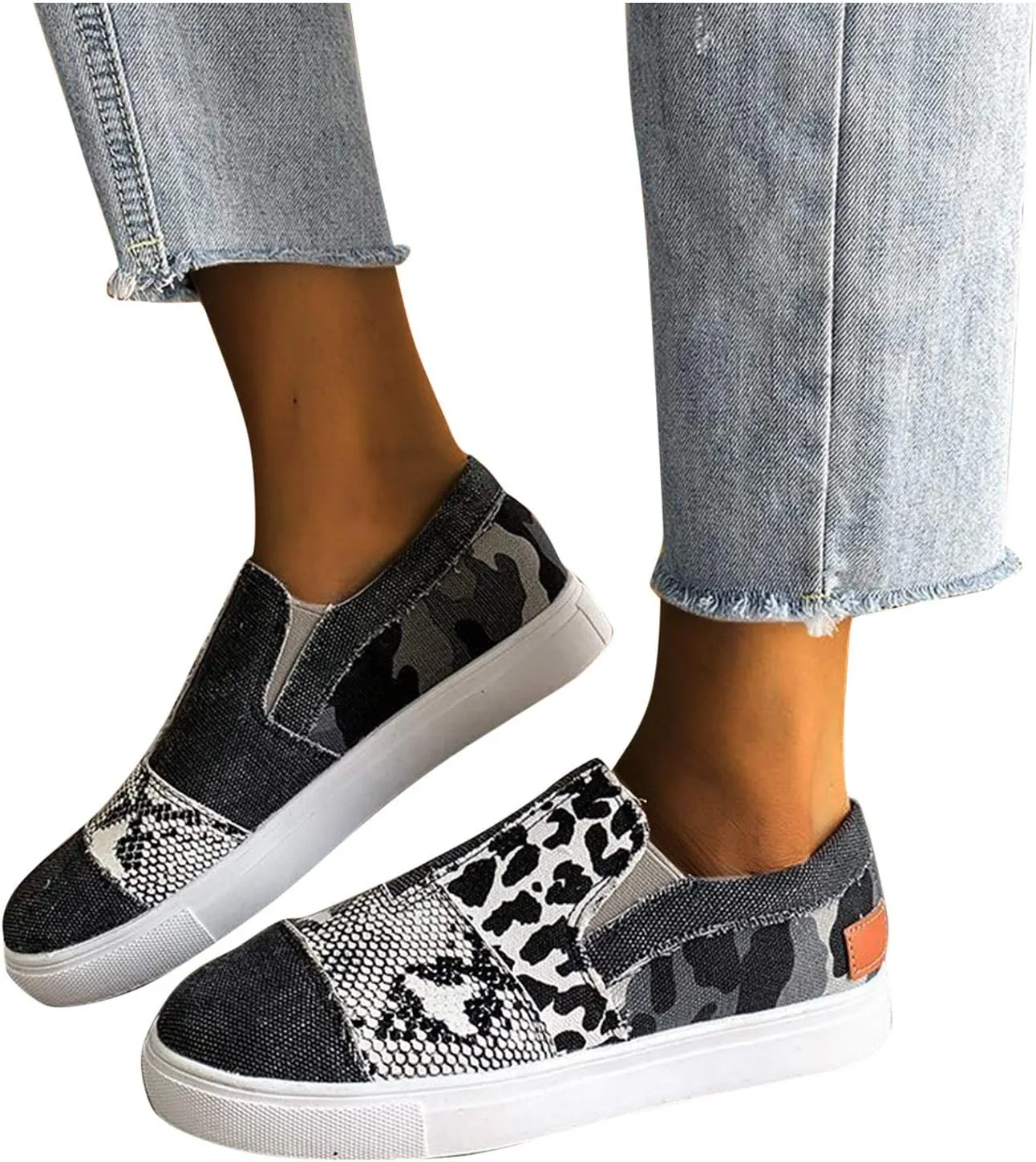 SBGMoSJ Wide Toe Box Shoes Women Sneakers Dark Brown Slip On Sneakers for Women Womens Shoes Casual Fall Wedge Heel Platform Sneakers for Women 2023 Non Slip Tenis Antideslizante para Mujer