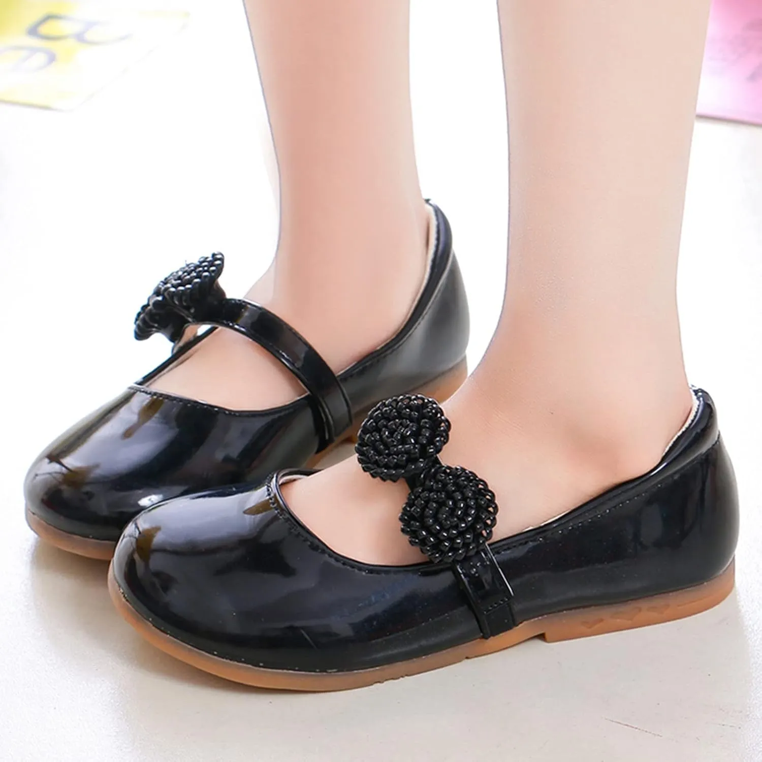 School Shoes for Girls Girls Dress Shoes Mary Jane Shoes for Girls Wedding Party Flower Girl Shoes Ballet Flats