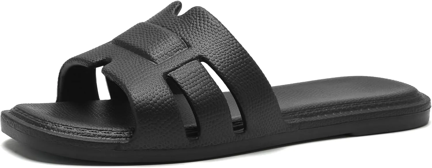 Slides for Women Comfortable Open Toe Shower Slippers Waterproof Slide Sandals Indoor and Outdoor