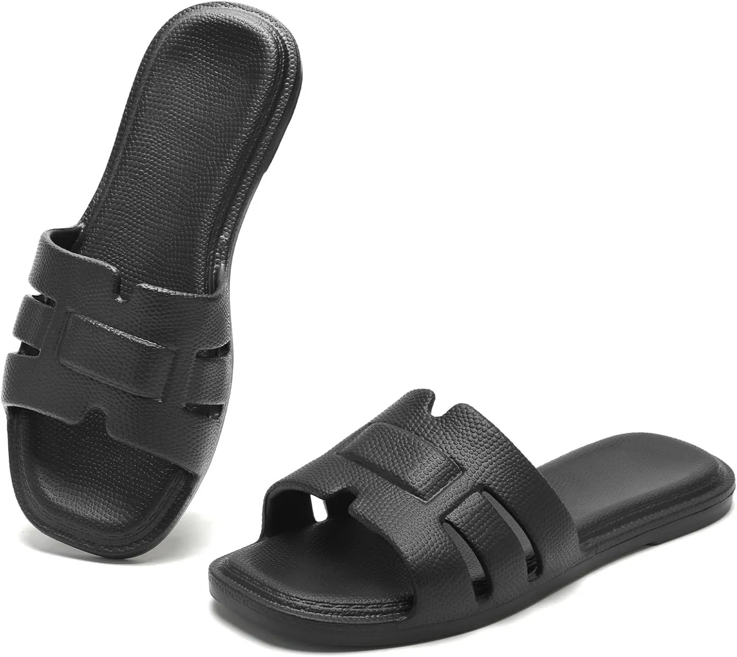 Slides for Women Comfortable Open Toe Shower Slippers Waterproof Slide Sandals Indoor and Outdoor