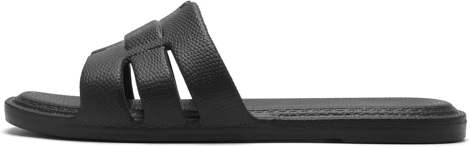 Slides for Women Comfortable Open Toe Shower Slippers Waterproof Slide Sandals Indoor and Outdoor