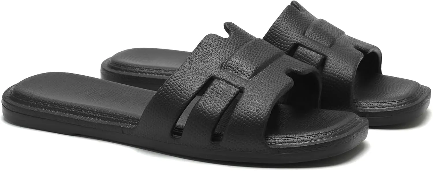 Slides for Women Comfortable Open Toe Shower Slippers Waterproof Slide Sandals Indoor and Outdoor