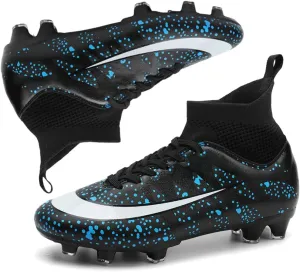 Soccer Cleats for Men Women High Top Football Shoes Boys Girls Indoor Outdoor Training Soccer Sports Shoes