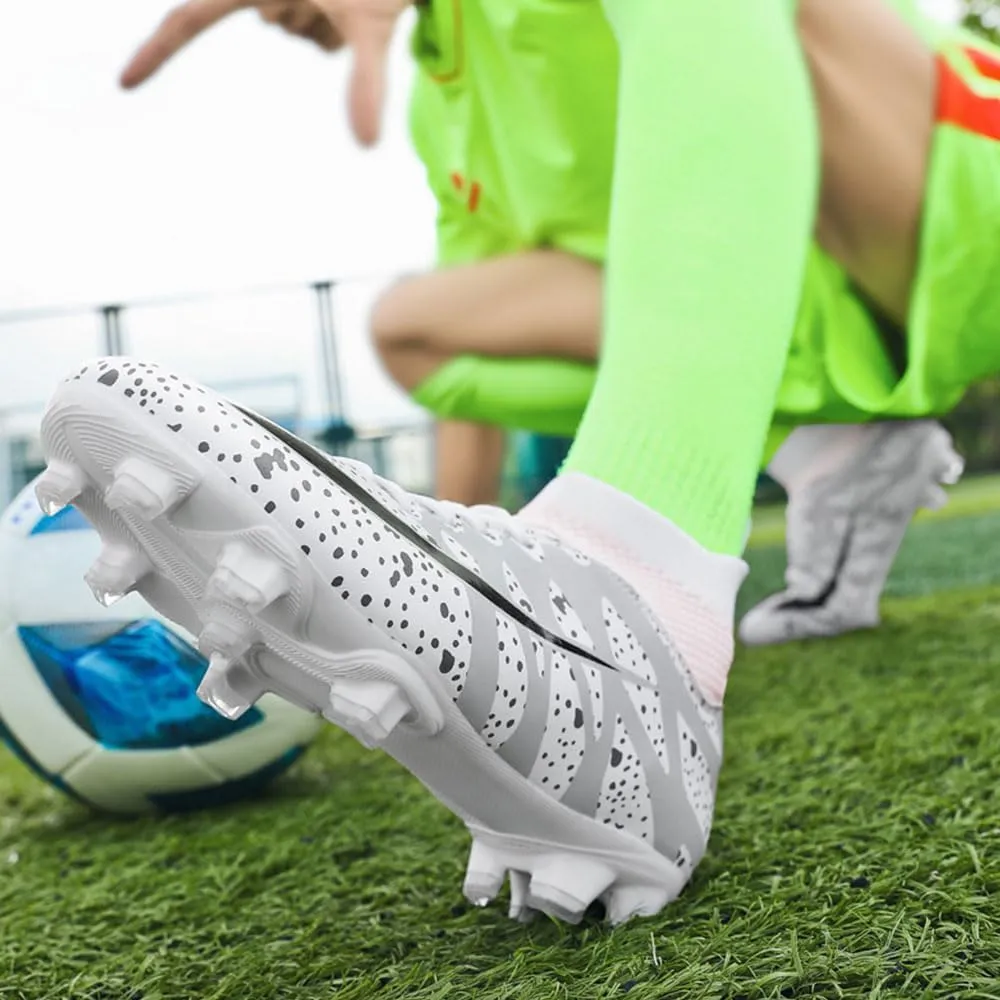 Soccer Cleats for Men Women High Top Football Shoes Boys Girls Indoor Outdoor Training Soccer Sports Shoes