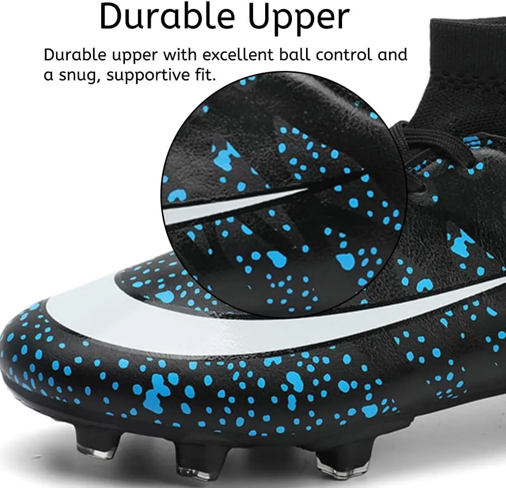 Soccer Cleats for Men Women High Top Football Shoes Boys Girls Indoor Outdoor Training Soccer Sports Shoes