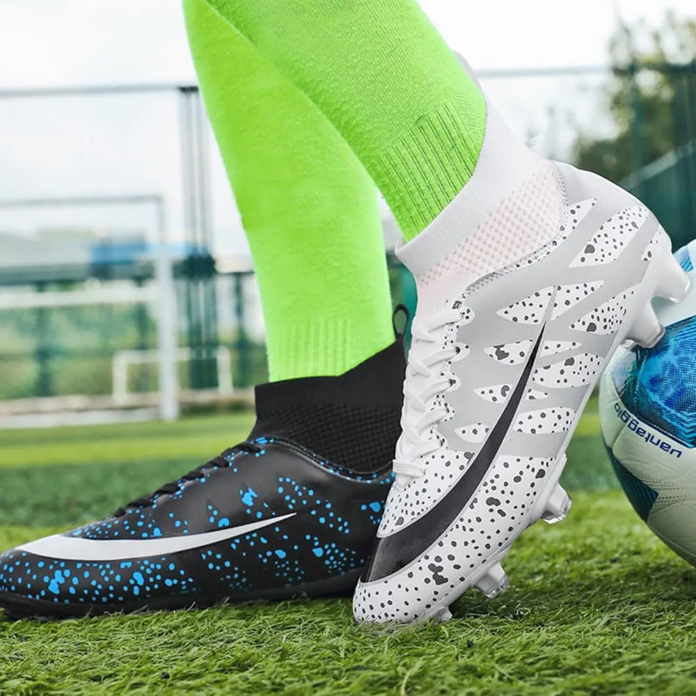 Soccer Cleats for Men Women High Top Football Shoes Boys Girls Indoor Outdoor Training Soccer Sports Shoes