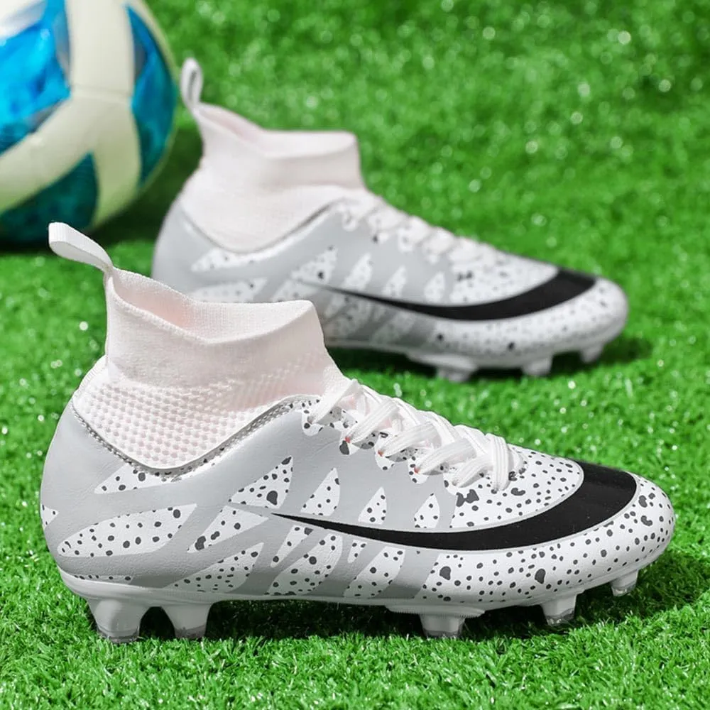 Soccer Cleats for Men Women High Top Football Shoes Boys Girls Indoor Outdoor Training Soccer Sports Shoes