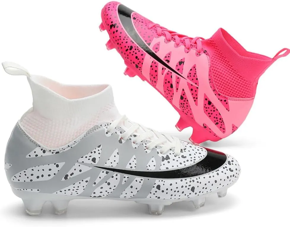 Soccer Cleats for Men Women High Top Football Shoes Boys Girls Indoor Outdoor Training Soccer Sports Shoes