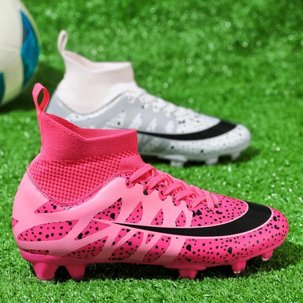 Soccer Cleats for Men Women High Top Football Shoes Boys Girls Indoor Outdoor Training Soccer Sports Shoes