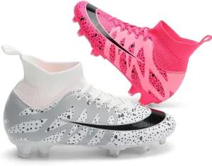 Soccer Cleats for Men Women High Top Football Shoes Boys Girls Indoor Outdoor Training Soccer Sports Shoes