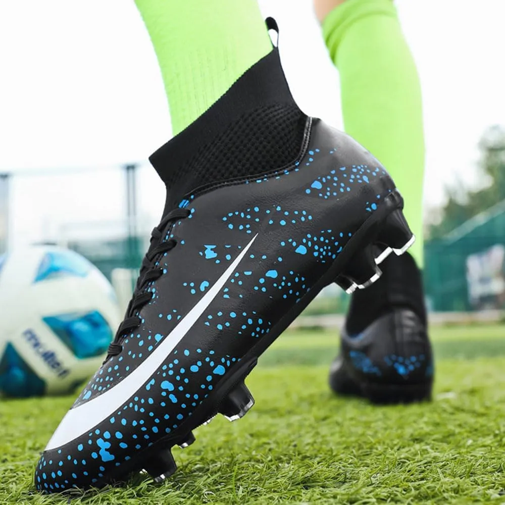 Soccer Cleats for Men Women High Top Football Shoes Boys Girls Indoor Outdoor Training Soccer Sports Shoes