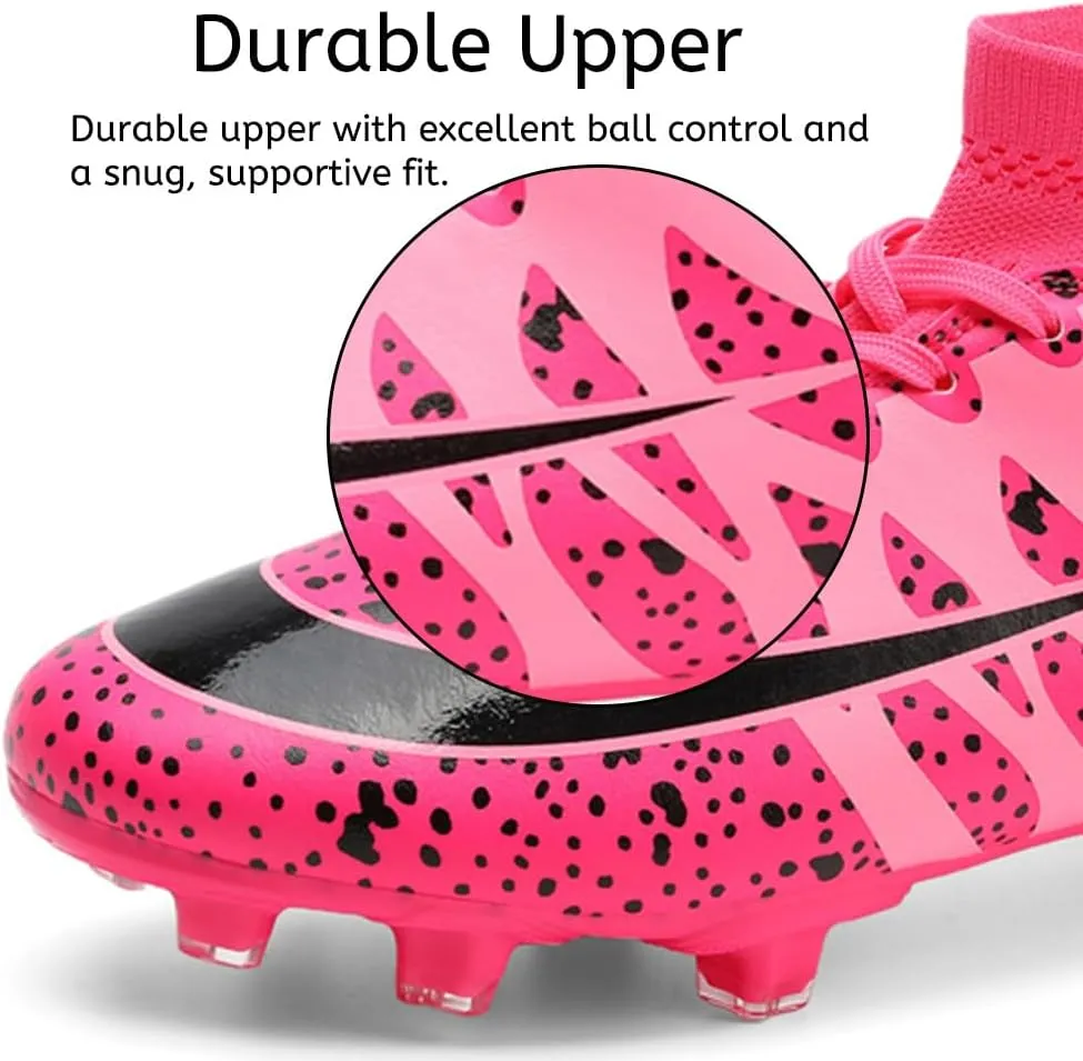 Soccer Cleats for Men Women High Top Football Shoes Boys Girls Indoor Outdoor Training Soccer Sports Shoes