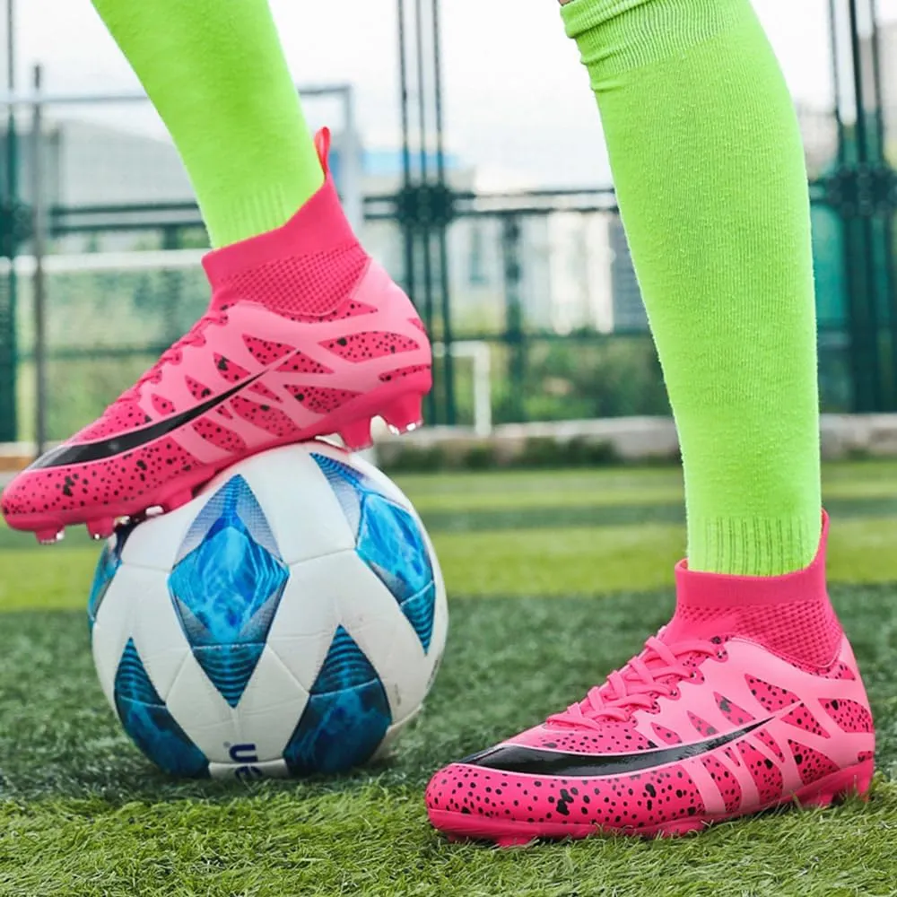 Soccer Cleats for Men Women High Top Football Shoes Boys Girls Indoor Outdoor Training Soccer Sports Shoes