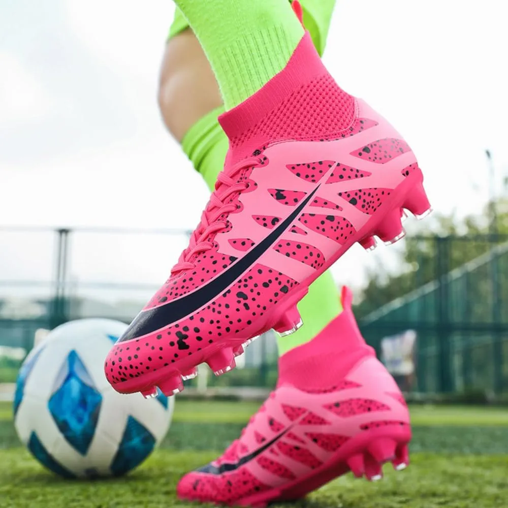 Soccer Cleats for Men Women High Top Football Shoes Boys Girls Indoor Outdoor Training Soccer Sports Shoes