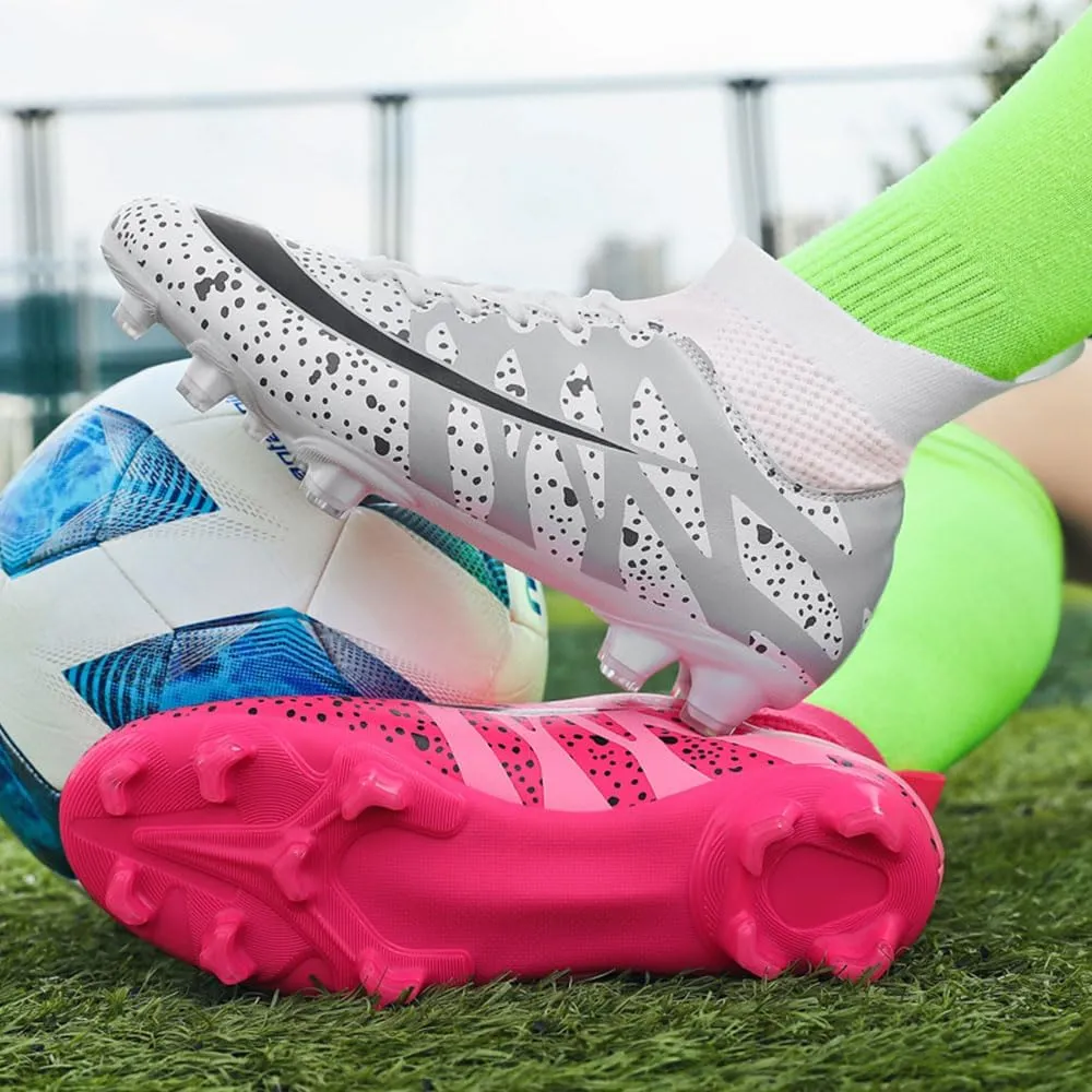 Soccer Cleats for Men Women High Top Football Shoes Boys Girls Indoor Outdoor Training Soccer Sports Shoes