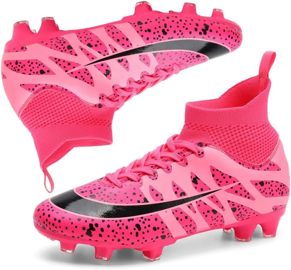 Soccer Cleats for Men Women High Top Football Shoes Boys Girls Indoor Outdoor Training Soccer Sports Shoes
