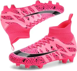 Soccer Cleats for Men Women High Top Football Shoes Boys Girls Indoor Outdoor Training Soccer Sports Shoes