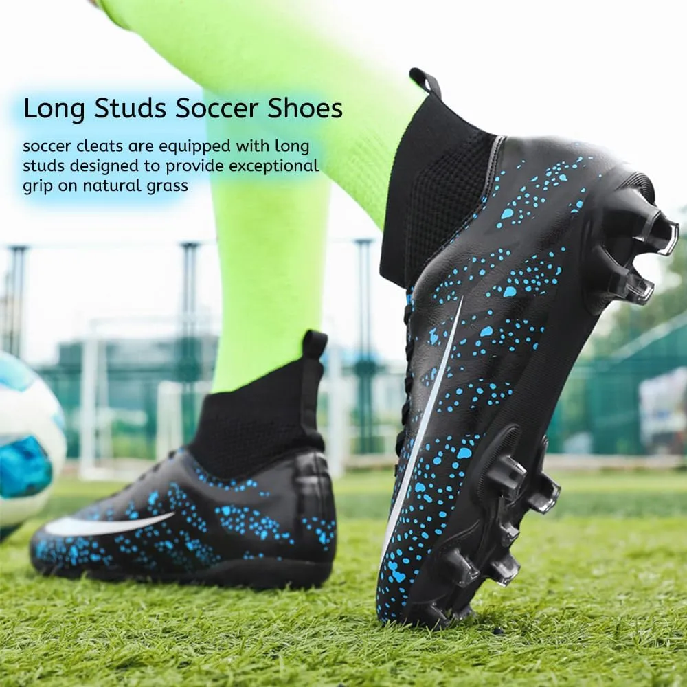 Soccer Cleats for Men Women High Top Football Shoes Boys Girls Indoor Outdoor Training Soccer Sports Shoes