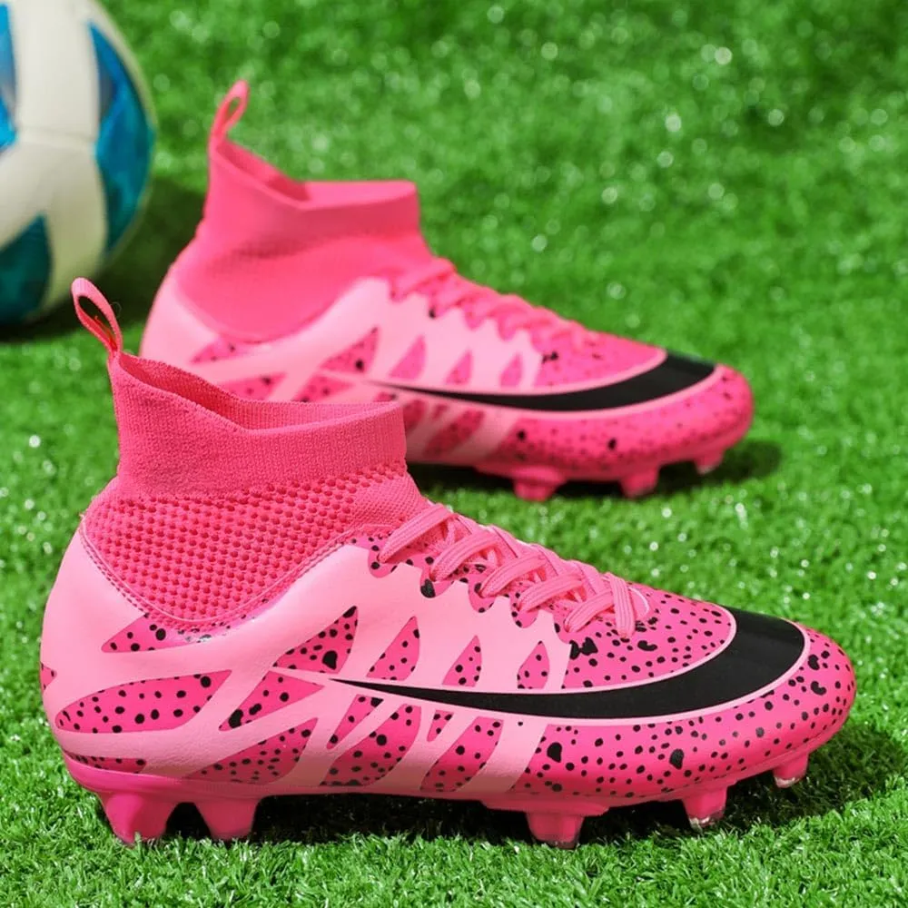Soccer Cleats for Men Women High Top Football Shoes Boys Girls Indoor Outdoor Training Soccer Sports Shoes