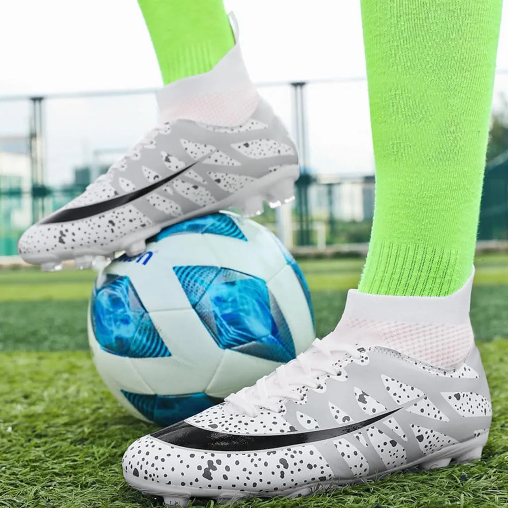 Soccer Cleats for Men Women High Top Football Shoes Boys Girls Indoor Outdoor Training Soccer Sports Shoes