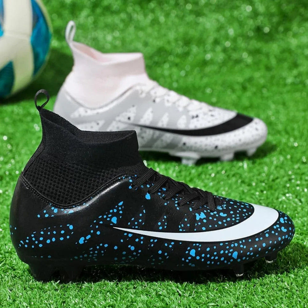 Soccer Cleats for Men Women High Top Football Shoes Boys Girls Indoor Outdoor Training Soccer Sports Shoes