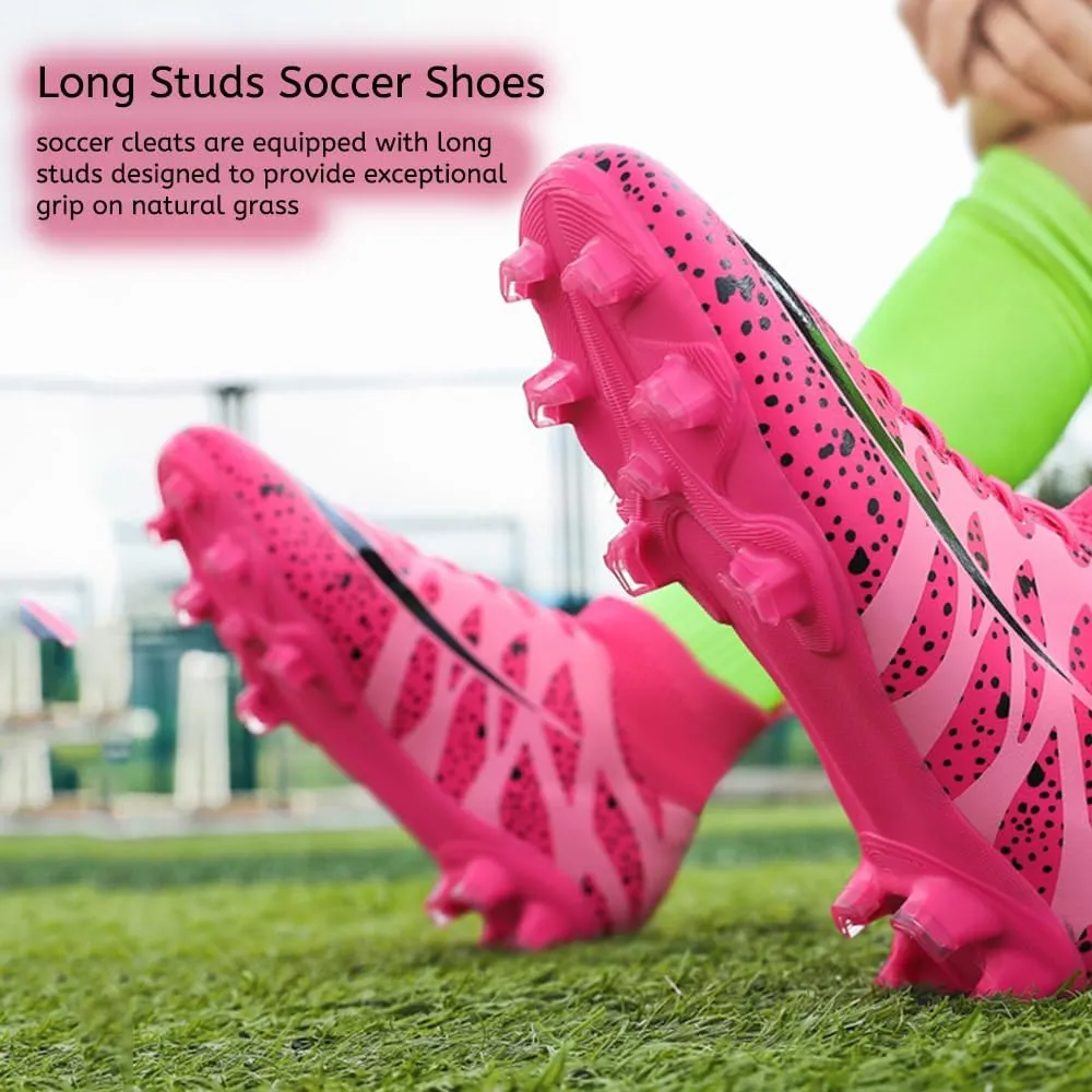 Soccer Cleats for Men Women High Top Football Shoes Boys Girls Indoor Outdoor Training Soccer Sports Shoes