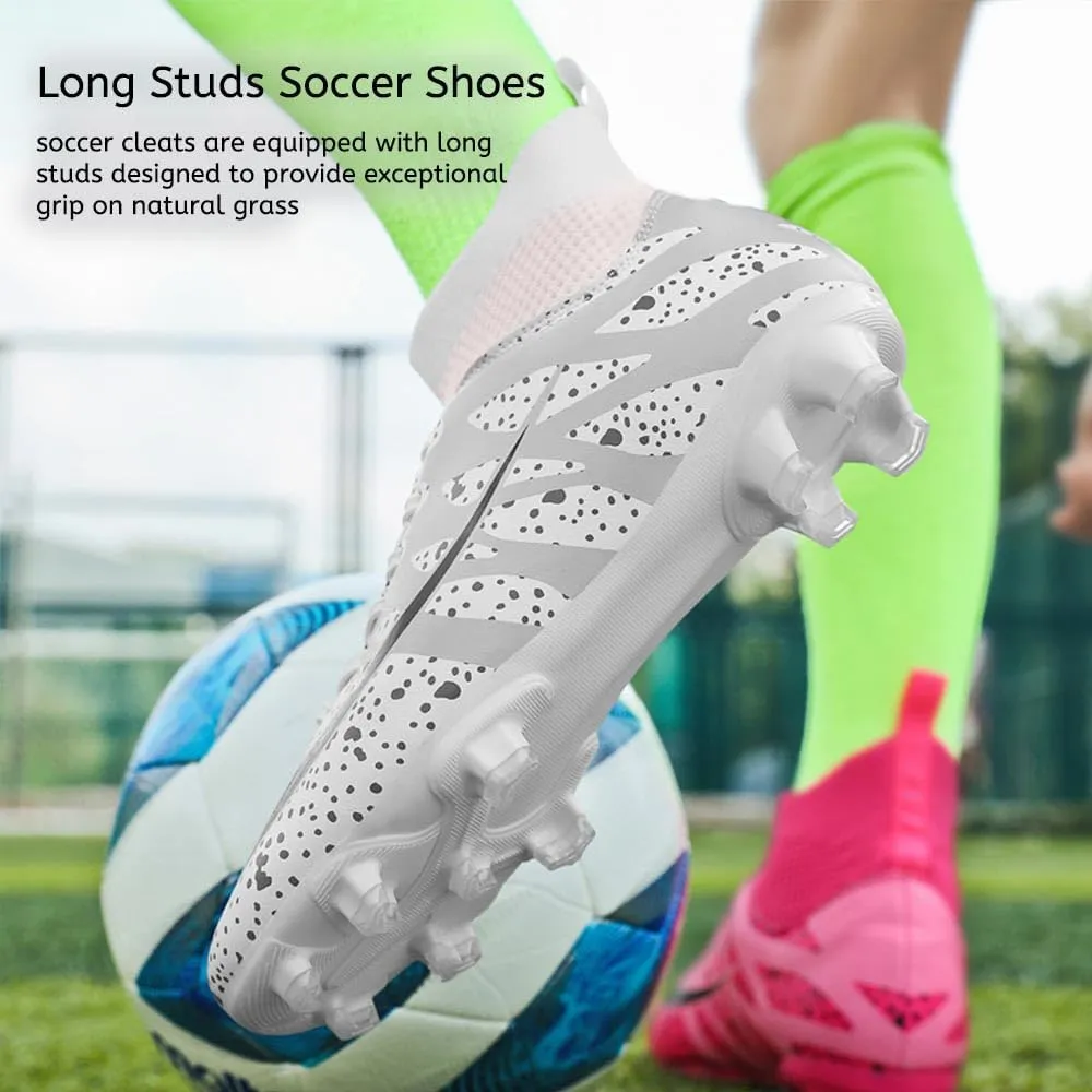 Soccer Cleats for Men Women High Top Football Shoes Boys Girls Indoor Outdoor Training Soccer Sports Shoes