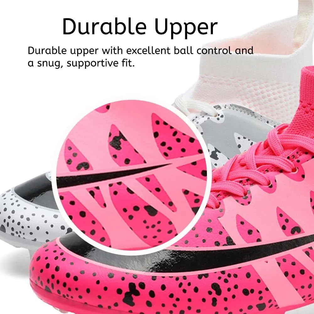 Soccer Cleats for Men Women High Top Football Shoes Boys Girls Indoor Outdoor Training Soccer Sports Shoes