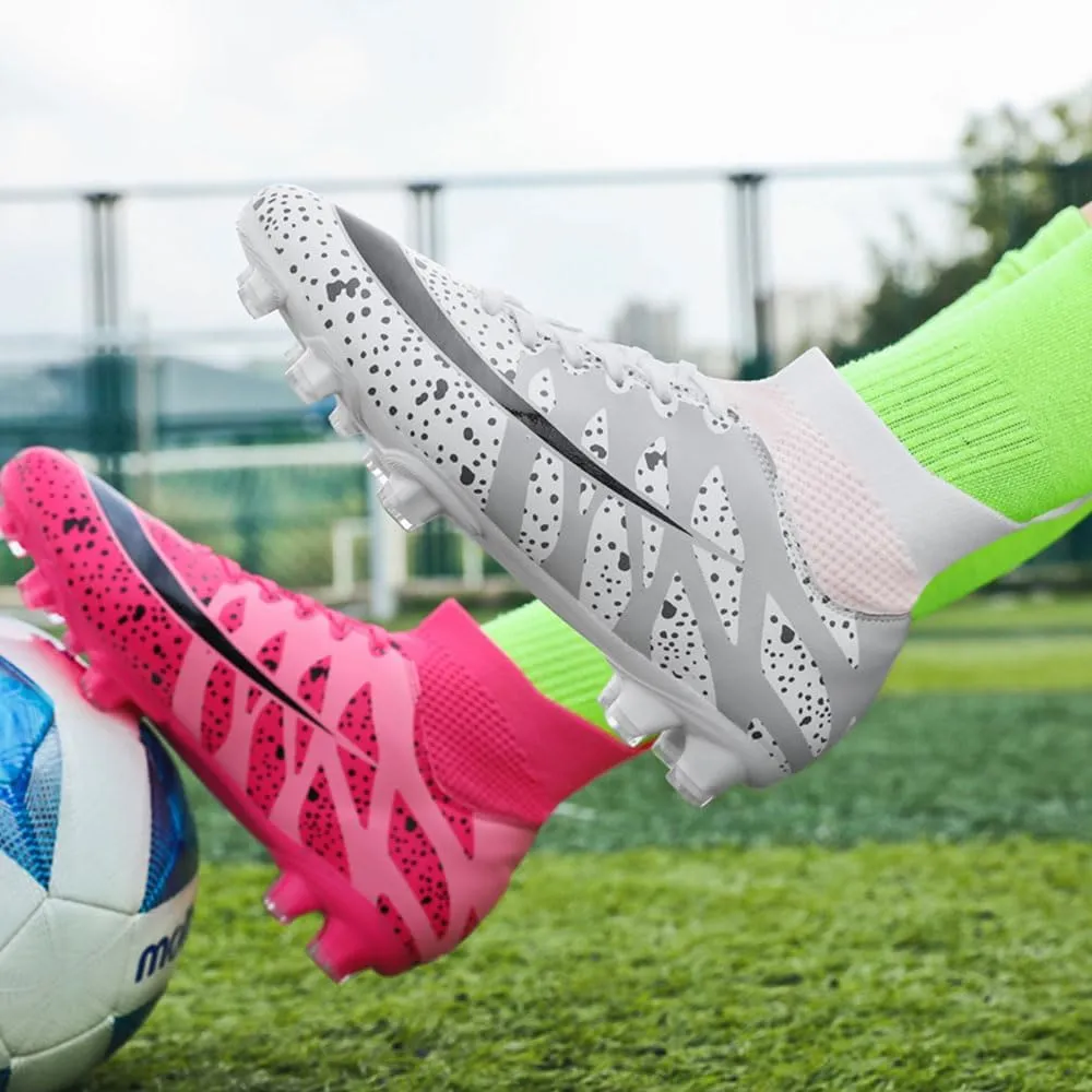 Soccer Cleats for Men Women High Top Football Shoes Boys Girls Indoor Outdoor Training Soccer Sports Shoes