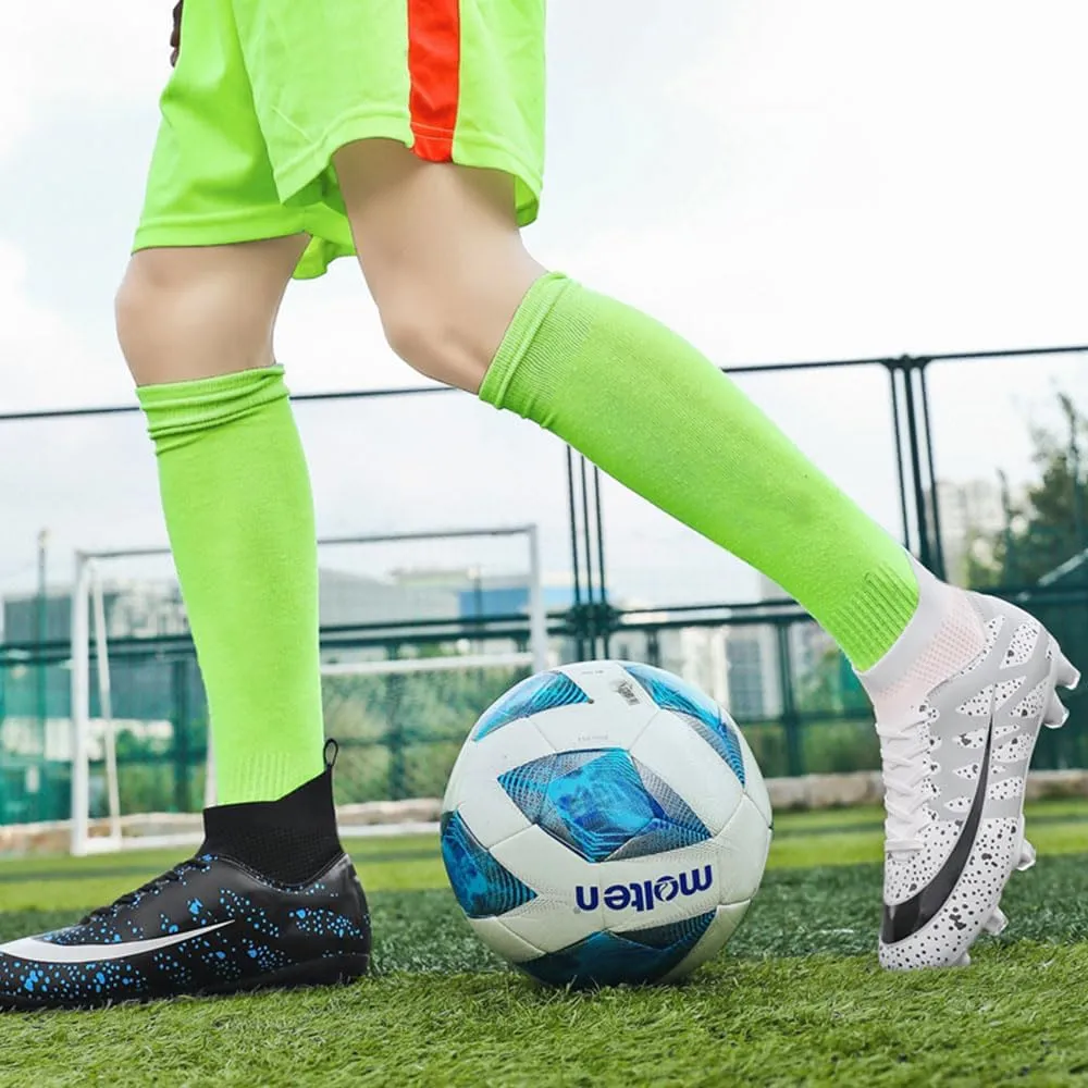 Soccer Cleats for Men Women High Top Football Shoes Boys Girls Indoor Outdoor Training Soccer Sports Shoes