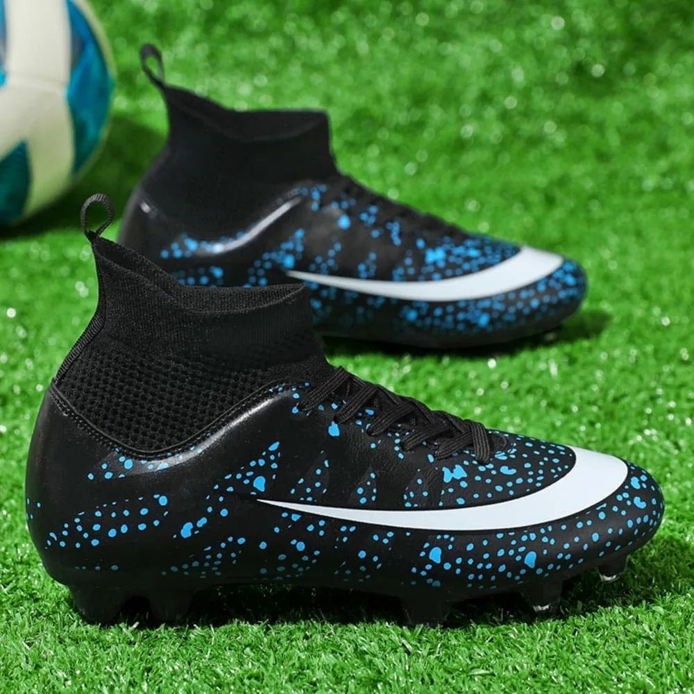 Soccer Cleats for Men Women High Top Football Shoes Boys Girls Indoor Outdoor Training Soccer Sports Shoes