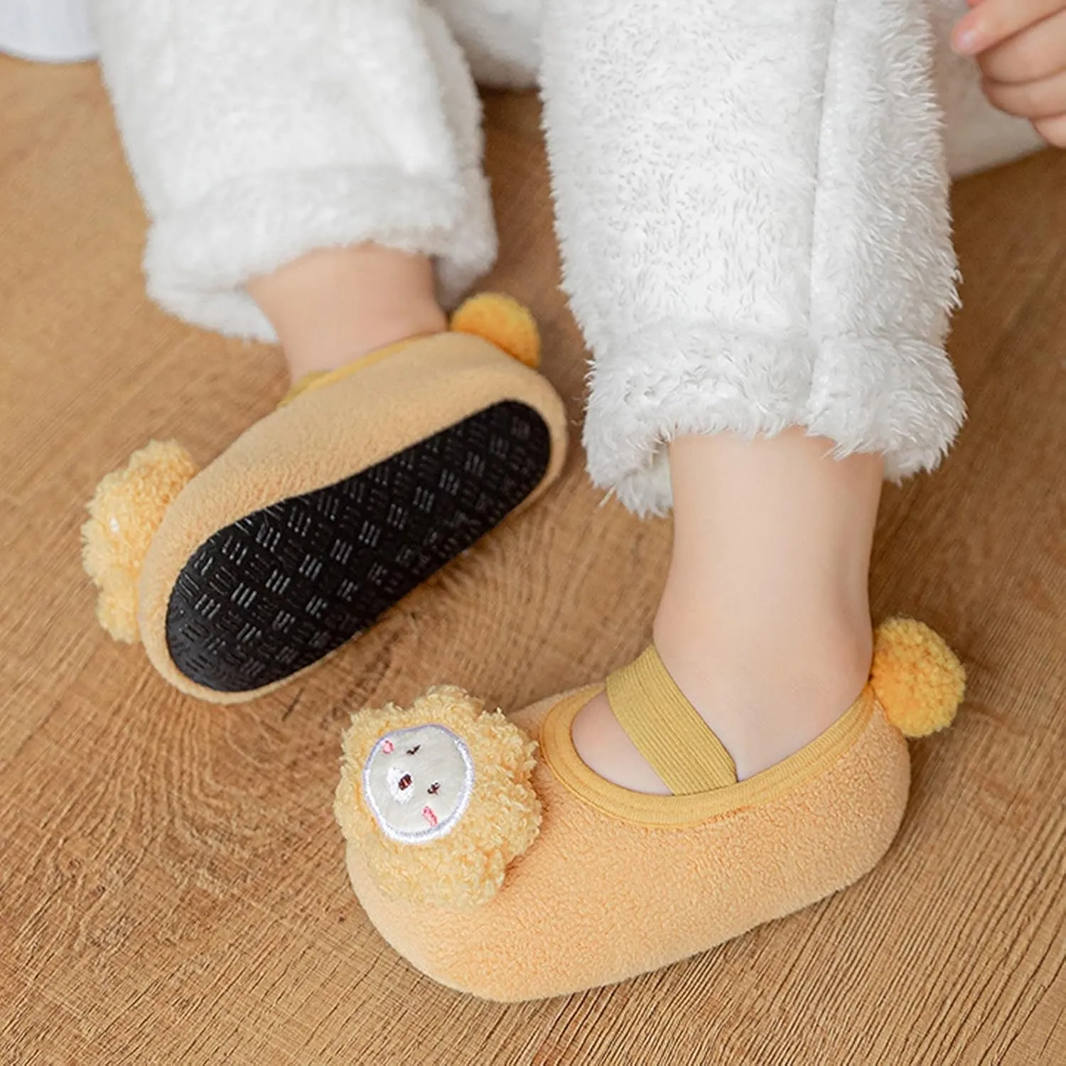 Sock Shoes Toddler Children Toddler Shoes Autumn and Winter Boys and Girls Floor Socks Non Slip Plush Black Shoes