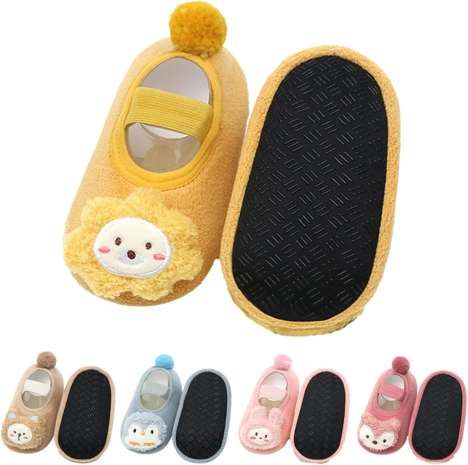 Sock Shoes Toddler Children Toddler Shoes Autumn and Winter Boys and Girls Floor Socks Non Slip Plush Black Shoes