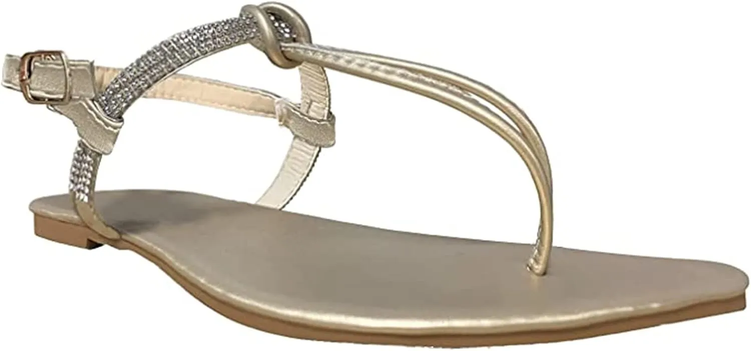 Summer Sandals For Women,Women's Dressy Strappy Flat Sandals Flip Flops Clip Toe T-Strap Beach Gladiator Sandal Shoes