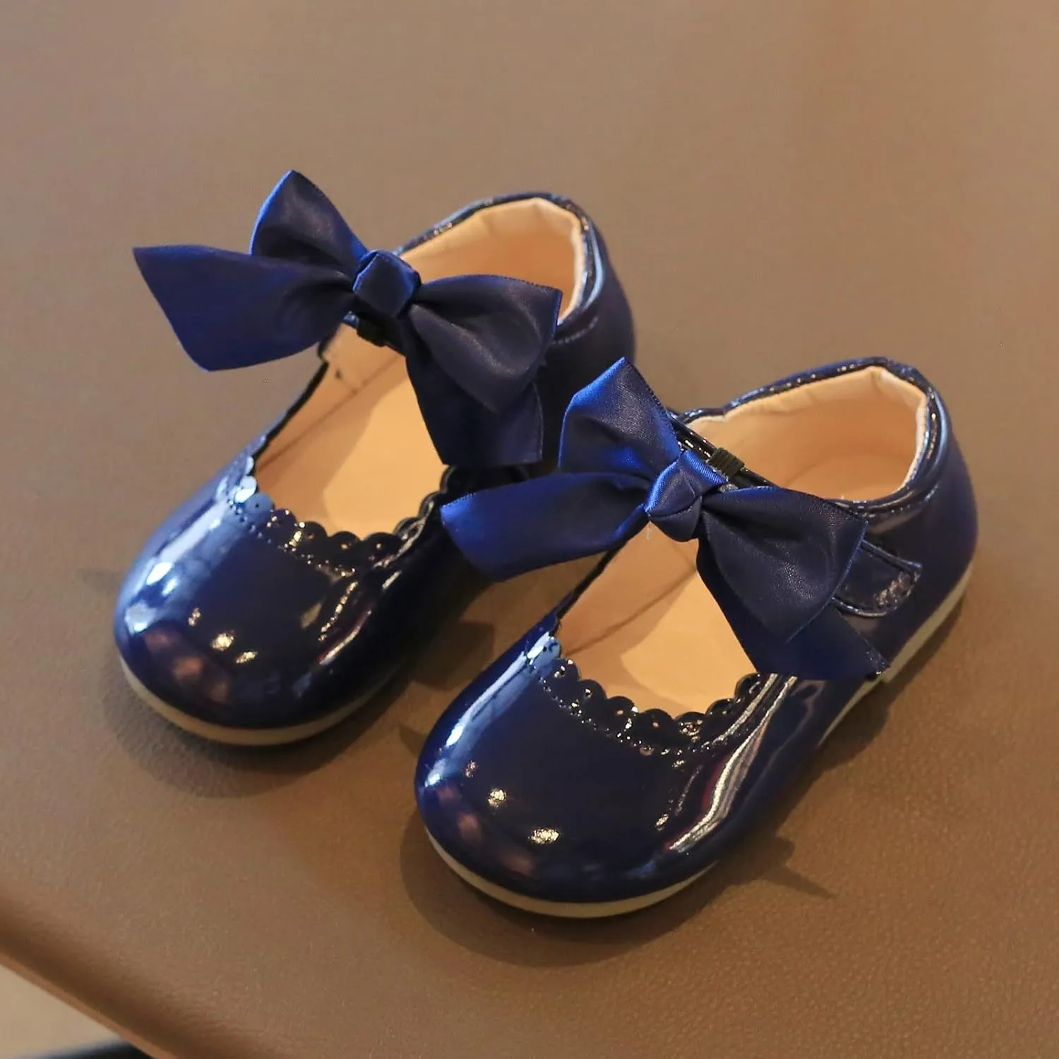 Toddler Flower Girl Dress Shoes Patent Bow Mary Jane Ballet Flats Wedding Party School Mary Janes Shoes for Girls
